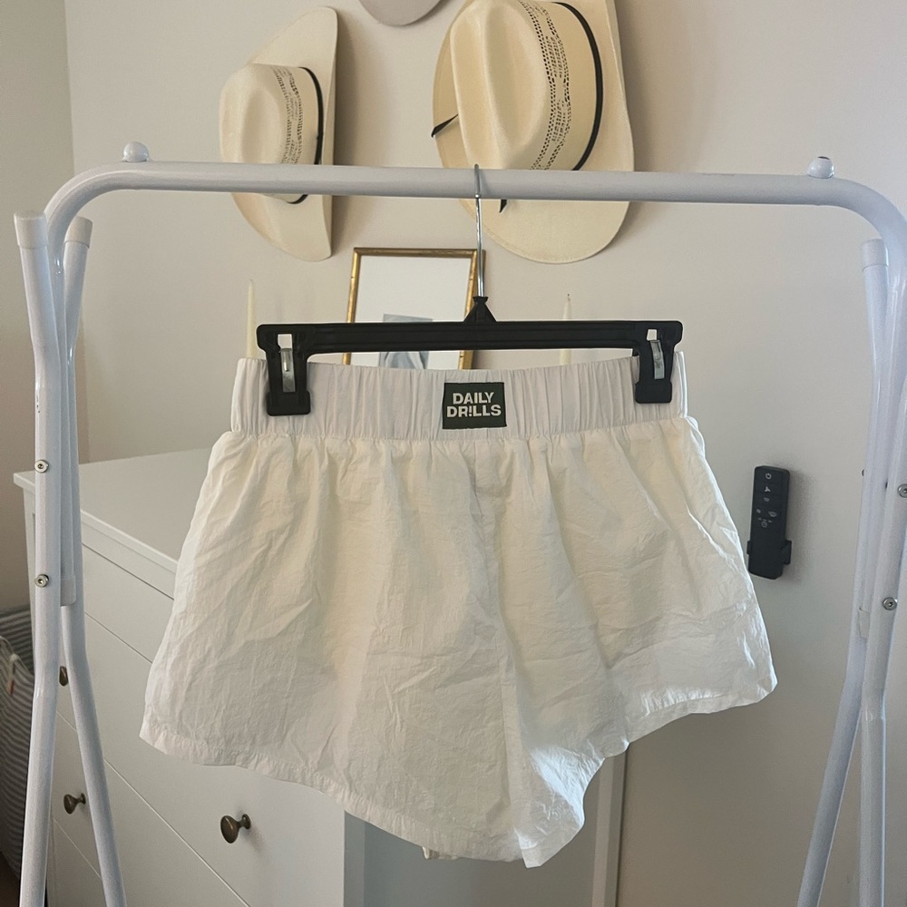 Daily Drills White Nylon Shorts